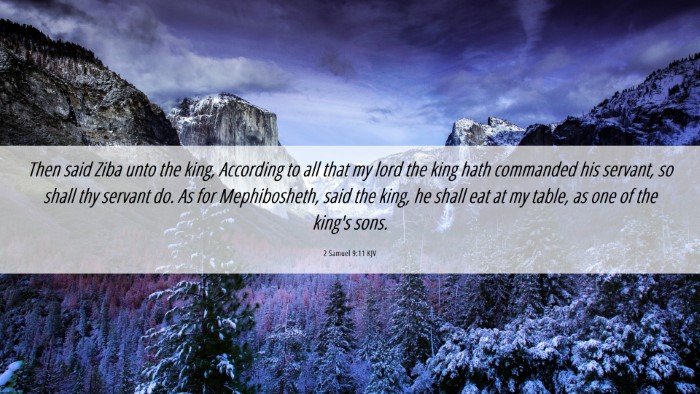 Picture 06 - 2 Samuel 9:11 KJV Desktop Wallpaper - Then said Ziba unto the king, According to all - Desktop Bible Verse Wallpaper