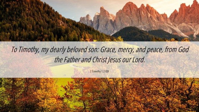 Picture 06 - 2 Timothy 1:2 KJV Desktop Wallpaper - To Timothy, my dearly beloved son: Grace, mercy, - Desktop Bible Verse Wallpaper