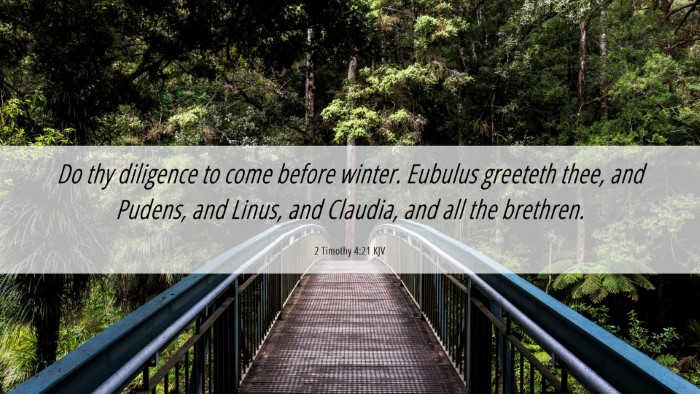 Picture 06 - 2 Timothy 4:21 KJV Desktop Wallpaper - Do thy diligence to come before winter. Eubulus - Desktop Bible Verse Wallpaper
