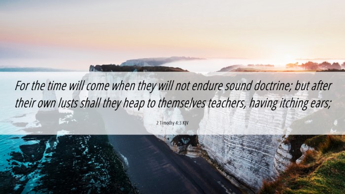Picture 06 - 2 Timothy 4:3 KJV Desktop Wallpaper - For the time will come when they will not endure - Desktop Bible Verse Wallpaper