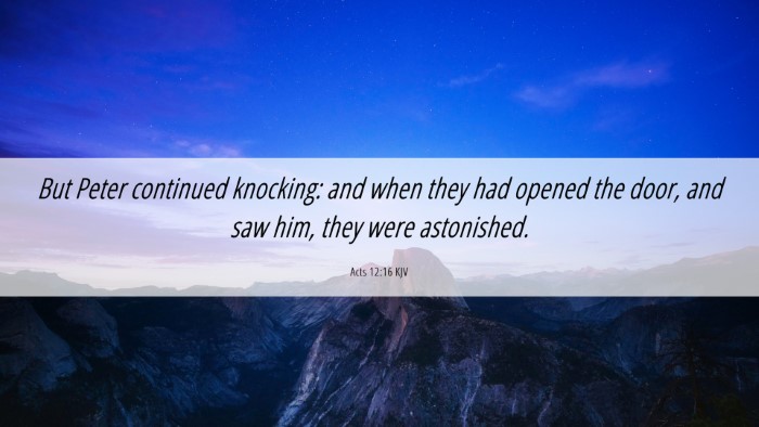 Picture 06 - Acts 12:16 KJV Desktop Wallpaper - But Peter continued knocking: and when they had - Desktop Bible Verse Wallpaper