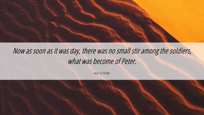 Picture 06 - Acts 12:18 KJV Desktop Wallpaper - Now as soon as it was day, there was no small - Desktop Bible Verse Wallpaper