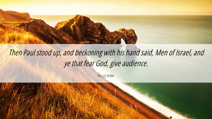 Picture 06 - Acts 13:16 KJV Desktop Wallpaper - Then Paul stood up, and beckoning with his hand - Desktop Bible Verse Wallpaper