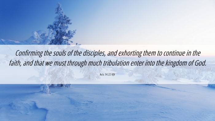 Picture 06 - Acts 14:22 KJV Desktop Wallpaper - Confirming the souls of the disciples, and - Desktop Bible Verse Wallpaper