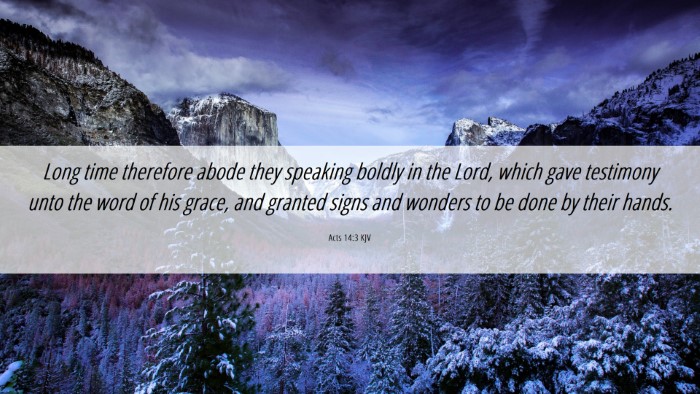 Picture 06 - Acts 14:3 KJV Desktop Wallpaper - Long time therefore abode they speaking boldly in - Desktop Bible Verse Wallpaper