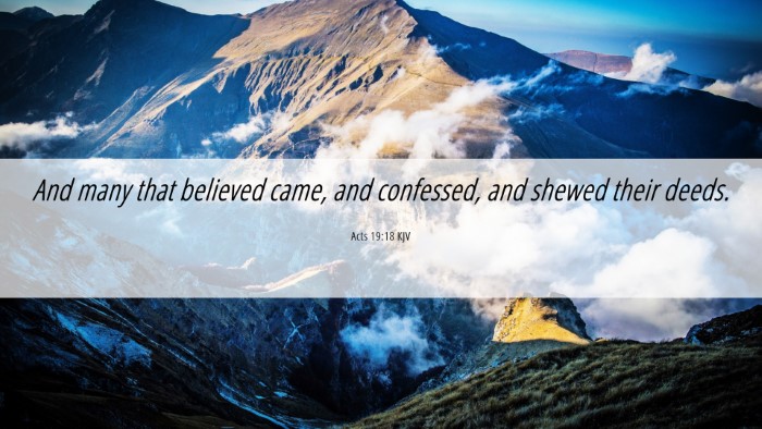 Picture 06 - Acts 19:18 KJV Desktop Wallpaper - And many that believed came, and confessed, and - Desktop Bible Verse Wallpaper