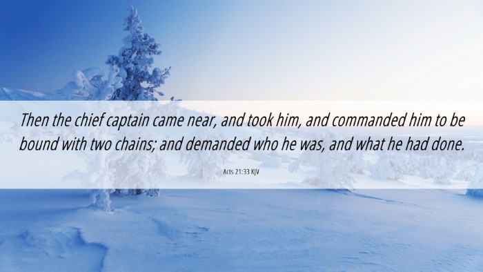 Picture 06 - Acts 21:33 KJV Desktop Wallpaper - Then the chief captain came near, and took him, - Desktop Bible Verse Wallpaper