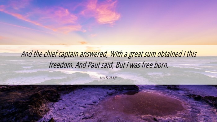 Picture 06 - Acts 22:28 KJV Desktop Wallpaper - And the chief captain answered, With a great sum - Desktop Bible Verse Wallpaper