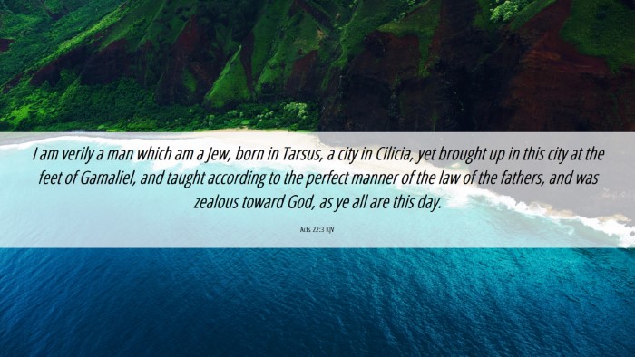 Picture 06 - Acts 22:3 KJV Desktop Wallpaper - I am verily a man which am a Jew, born in Tarsus, - Desktop Bible Verse Wallpaper