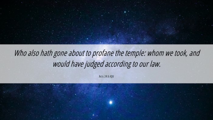 Picture 06 - Acts 24:6 KJV Desktop Wallpaper - Who also hath gone about to profane the temple: - Desktop Bible Verse Wallpaper