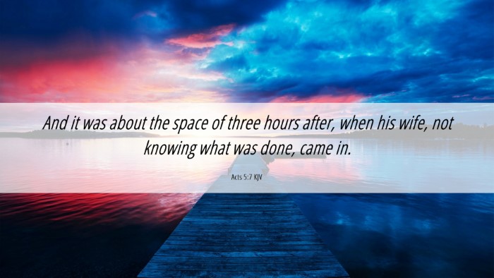 Picture 06 - Acts 5:7 KJV Desktop Wallpaper - And it was about the space of three hours after, - Desktop Bible Verse Wallpaper