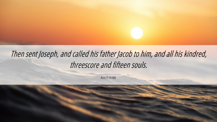 Picture 06 - Acts 7:14 KJV Desktop Wallpaper - Then sent Joseph, and called his father Jacob to - Desktop Bible Verse Wallpaper
