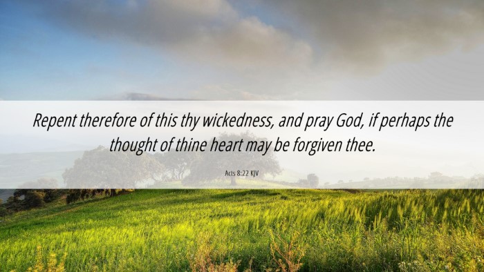 Picture 06 - Acts 8:22 KJV Desktop Wallpaper - Repent therefore of this thy wickedness, and pray - Desktop Bible Verse Wallpaper