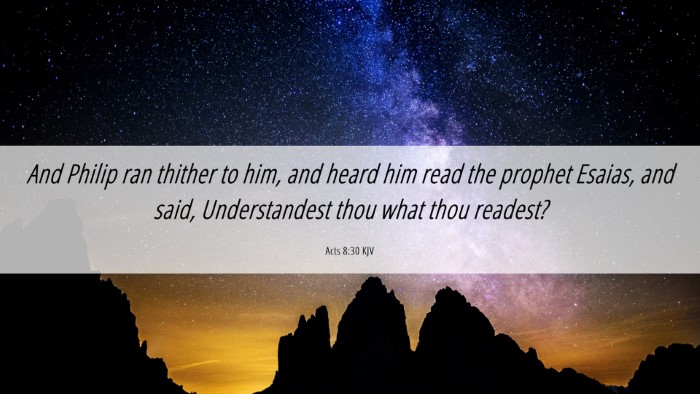 Picture 06 - Acts 8:30 KJV Desktop Wallpaper - And Philip ran thither to him, and heard him read - Desktop Bible Verse Wallpaper