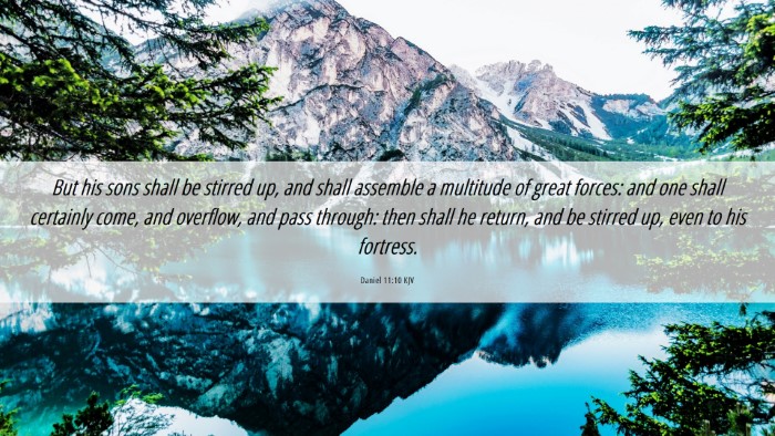 Picture 06 - Daniel 11:10 KJV Desktop Wallpaper - But his sons shall be stirred up, and shall - Desktop Bible Verse Wallpaper