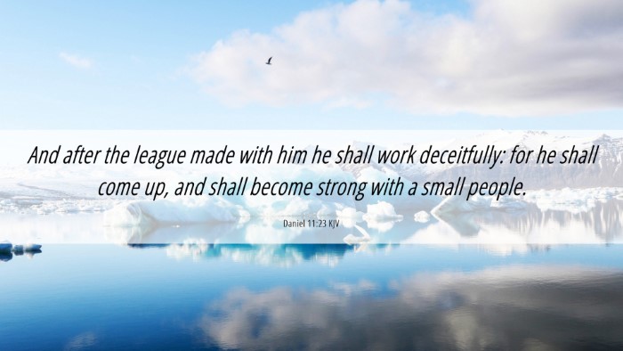 Picture 06 - Daniel 11:23 KJV Desktop Wallpaper - And after the league made with him he shall work - Desktop Bible Verse Wallpaper