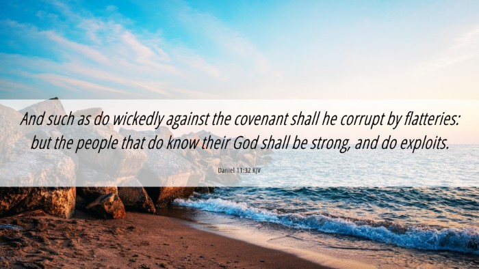 Picture 06 - Daniel 11:32 KJV Desktop Wallpaper - And such as do wickedly against the covenant - Desktop Bible Verse Wallpaper