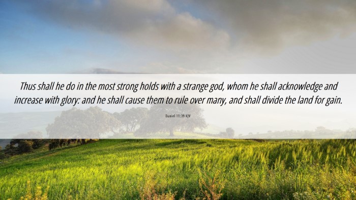 Picture 06 - Daniel 11:39 KJV Desktop Wallpaper - Thus shall he do in the most strong holds with a - Desktop Bible Verse Wallpaper