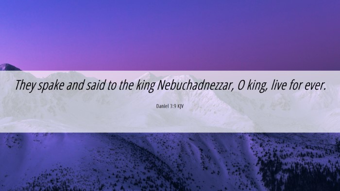 Picture 06 - Daniel 3:9 KJV Desktop Wallpaper - They spake and said to the king Nebuchadnezzar, O - Desktop Bible Verse Wallpaper