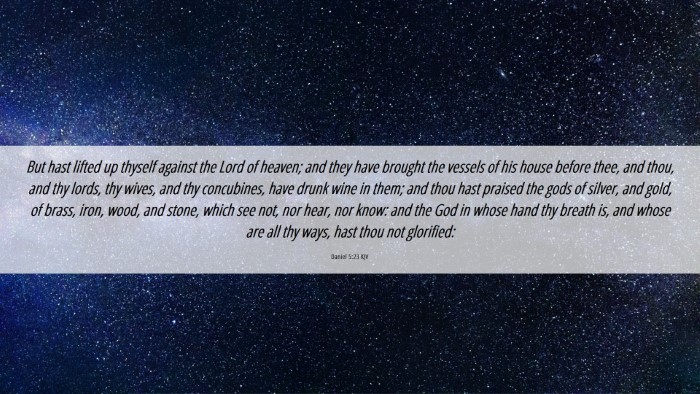 Picture 06 - Daniel 5:23 KJV Desktop Wallpaper - But hast lifted up thyself against the Lord of - Desktop Bible Verse Wallpaper