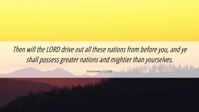 Picture 06 - Deuteronomy 11:23 KJV Desktop Wallpaper - Then will the LORD drive out all these nations - Desktop Bible Verse Wallpaper