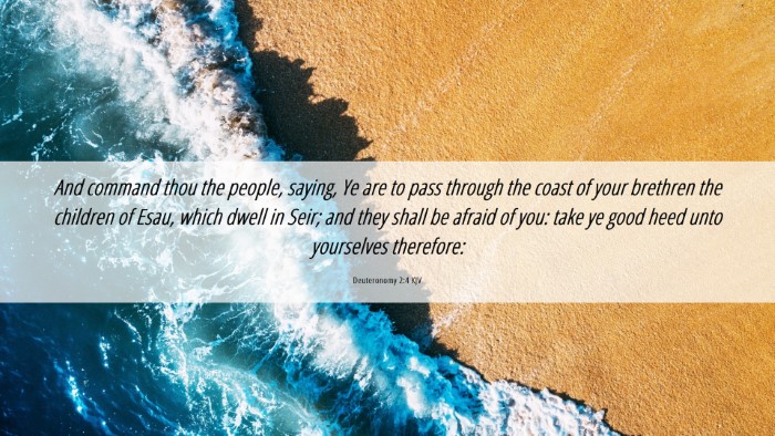 Picture 06 - Deuteronomy 2:4 KJV Desktop Wallpaper - And command thou the people, saying, Ye are to - Desktop Bible Verse Wallpaper