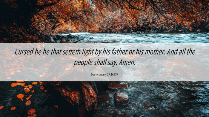 Picture 06 - Deuteronomy 27:16 KJV Desktop Wallpaper - Cursed be he that setteth light by his father or - Desktop Bible Verse Wallpaper