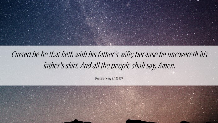 Picture 06 - Deuteronomy 27:20 KJV Desktop Wallpaper - Cursed be he that lieth with his father's wife; - Desktop Bible Verse Wallpaper