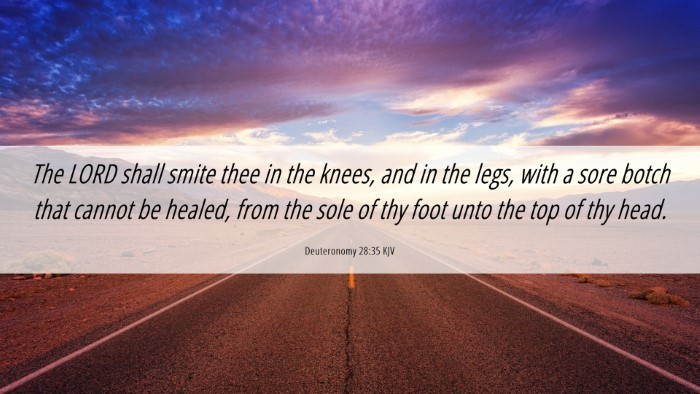 Picture 06 - Deuteronomy 28:35 KJV Desktop Wallpaper - The LORD shall smite thee in the knees, and in - Desktop Bible Verse Wallpaper