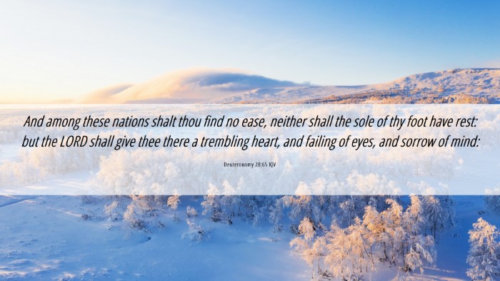 Picture 06 - Deuteronomy 28:65 KJV Desktop Wallpaper - And among these nations shalt thou find no ease, - Desktop Bible Verse Wallpaper