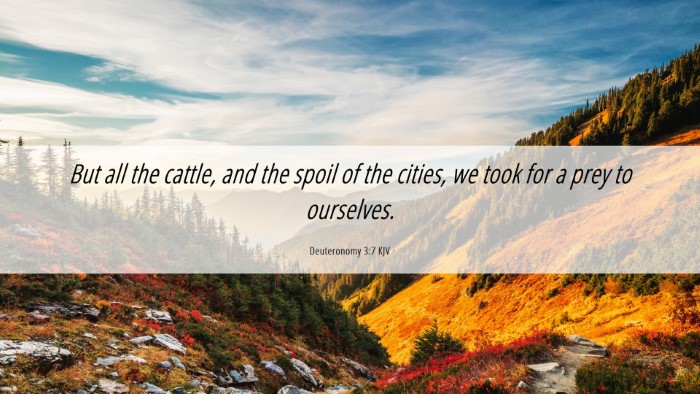 Picture 06 - Deuteronomy 3:7 KJV Desktop Wallpaper - But all the cattle, and the spoil of the cities, - Desktop Bible Verse Wallpaper