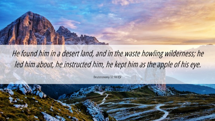 Picture 06 - Deuteronomy 32:10 KJV Desktop Wallpaper - He found him in a desert land, and in the waste - Desktop Bible Verse Wallpaper