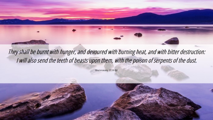 Picture 06 - Deuteronomy 32:24 KJV Desktop Wallpaper - They shall be burnt with hunger, and devoured - Desktop Bible Verse Wallpaper