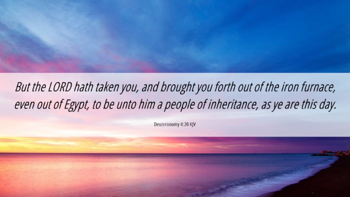 Picture 06 - Deuteronomy 4:20 KJV Desktop Wallpaper - But the LORD hath taken you, and brought you - Desktop Bible Verse Wallpaper