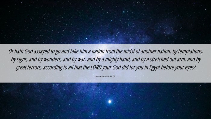 Picture 06 - Deuteronomy 4:34 KJV Desktop Wallpaper - Or hath God assayed to go and take him a nation - Desktop Bible Verse Wallpaper