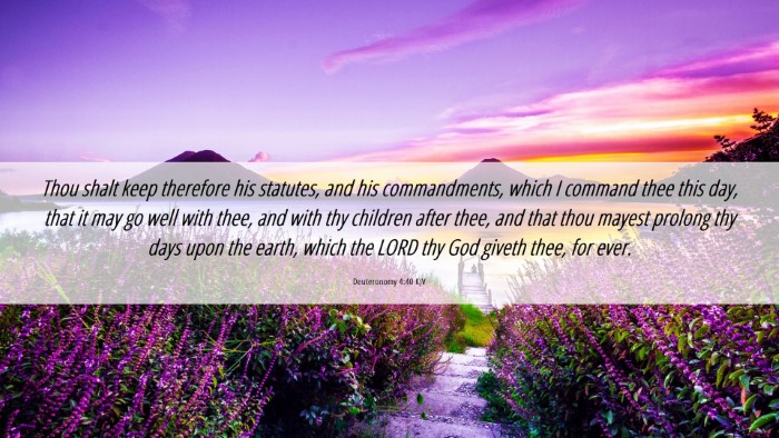 Picture 06 - Deuteronomy 4:40 KJV Desktop Wallpaper - Thou shalt keep therefore his statutes, and his - Desktop Bible Verse Wallpaper
