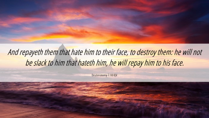Picture 06 - Deuteronomy 7:10 KJV Desktop Wallpaper - And repayeth them that hate him to their face, to - Desktop Bible Verse Wallpaper
