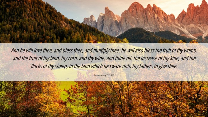 Picture 06 - Deuteronomy 7:13 KJV Desktop Wallpaper - And he will love thee, and bless thee, and - Desktop Bible Verse Wallpaper
