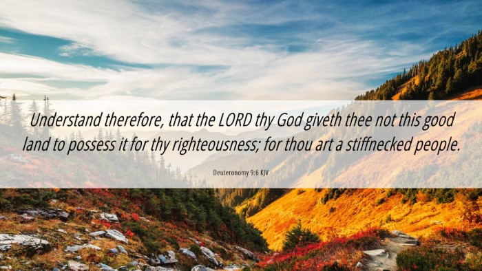 Picture 06 - Deuteronomy 9:6 KJV Desktop Wallpaper - Understand therefore, that the LORD thy God - Desktop Bible Verse Wallpaper