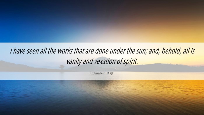 Picture 06 - Ecclesiastes 1:14 KJV Desktop Wallpaper - I have seen all the works that are done under the - Desktop Bible Verse Wallpaper