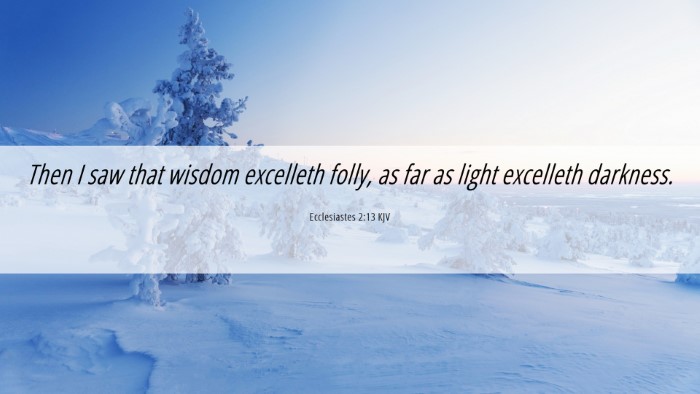 Picture 06 - Ecclesiastes 2:13 KJV Desktop Wallpaper - Then I saw that wisdom excelleth folly, as far as - Desktop Bible Verse Wallpaper
