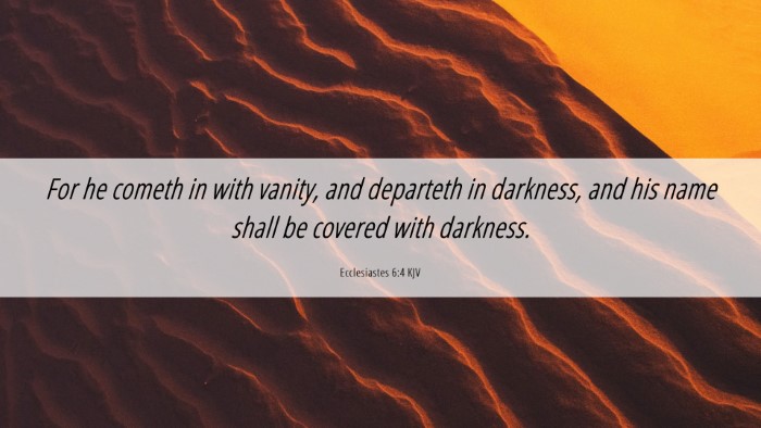 Picture 06 - Ecclesiastes 6:4 KJV Desktop Wallpaper - For he cometh in with vanity, and departeth in - Desktop Bible Verse Wallpaper