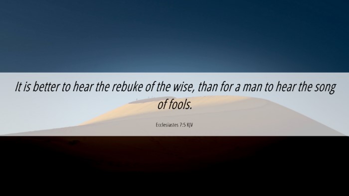Picture 06 - Ecclesiastes 7:5 KJV Desktop Wallpaper - It is better to hear the rebuke of the wise, than - Desktop Bible Verse Wallpaper