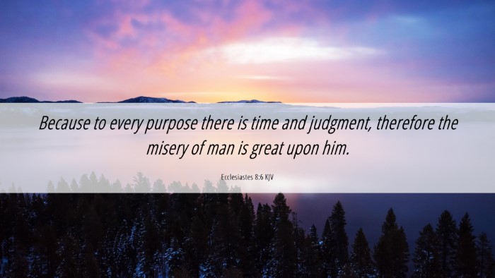 Picture 06 - Ecclesiastes 8:6 KJV Desktop Wallpaper - Because to every purpose there is time and - Desktop Bible Verse Wallpaper