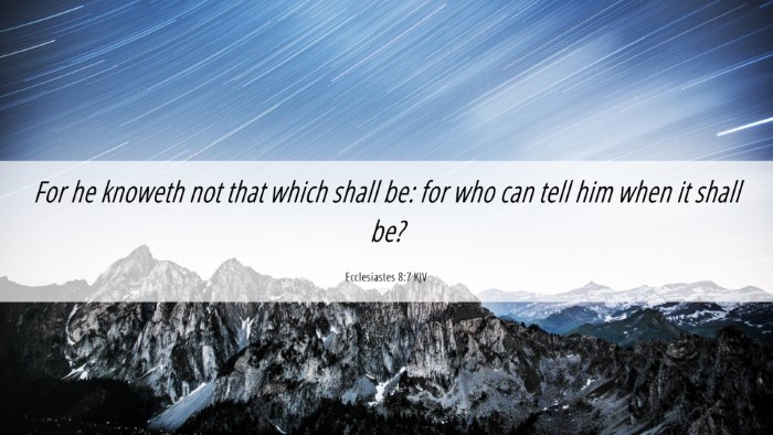 Picture 06 - Ecclesiastes 8:7 KJV Desktop Wallpaper - For he knoweth not that which shall be: for who - Desktop Bible Verse Wallpaper
