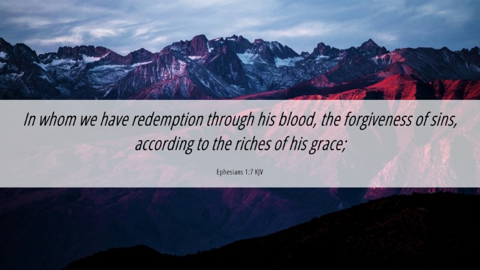 Picture 06 - Ephesians 1:7 KJV Desktop Wallpaper - In whom we have redemption through his blood, the - Desktop Bible Verse Wallpaper