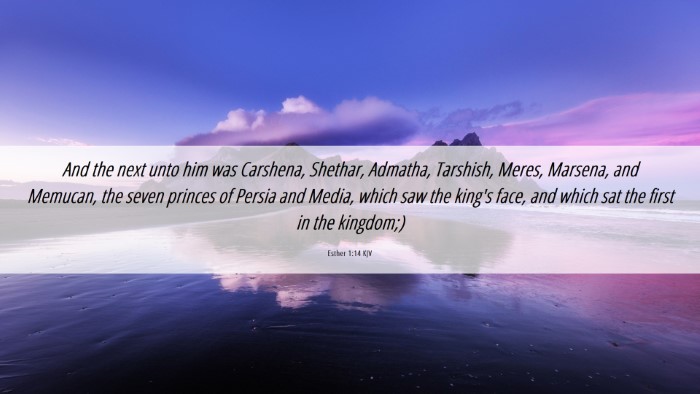 Picture 06 - Esther 1:14 KJV Desktop Wallpaper - And the next unto him was Carshena, Shethar, - Desktop Bible Verse Wallpaper