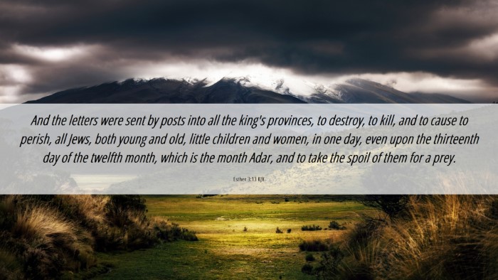 Picture 06 - Esther 3:13 KJV Desktop Wallpaper - And the letters were sent by posts into all the - Desktop Bible Verse Wallpaper