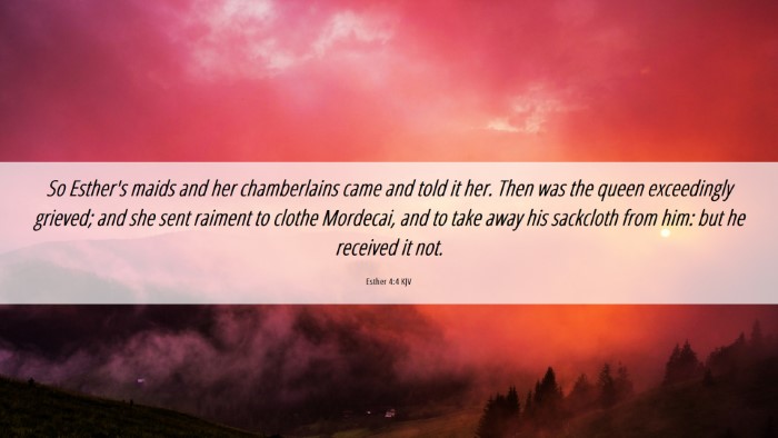 Picture 06 - Esther 4:4 KJV Desktop Wallpaper - So Esther's maids and her chamberlains came and - Desktop Bible Verse Wallpaper