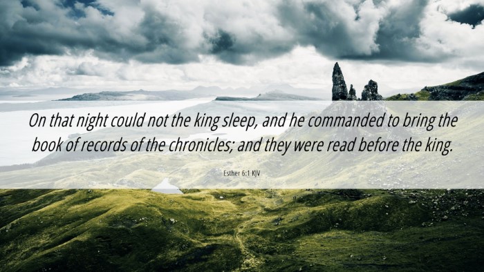 Picture 06 - Esther 6:1 KJV Desktop Wallpaper - On that night could not the king sleep, and he - Desktop Bible Verse Wallpaper
